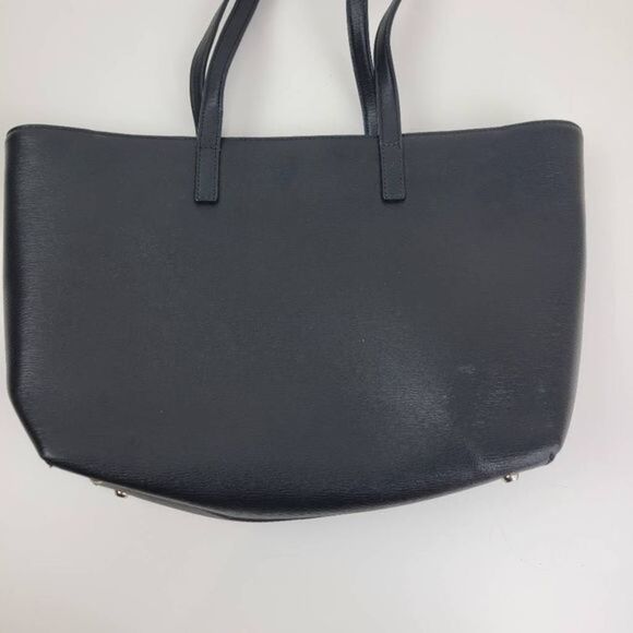 DKNY Women's Black Leather Double Handle Strap Purse Tote Handbag Size Medium - Picture 5 of 11